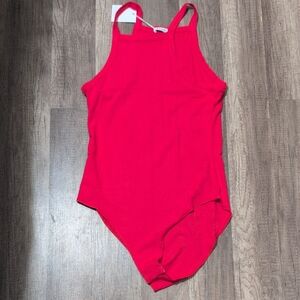 Vibrant Red Bodysuit Tank Top
